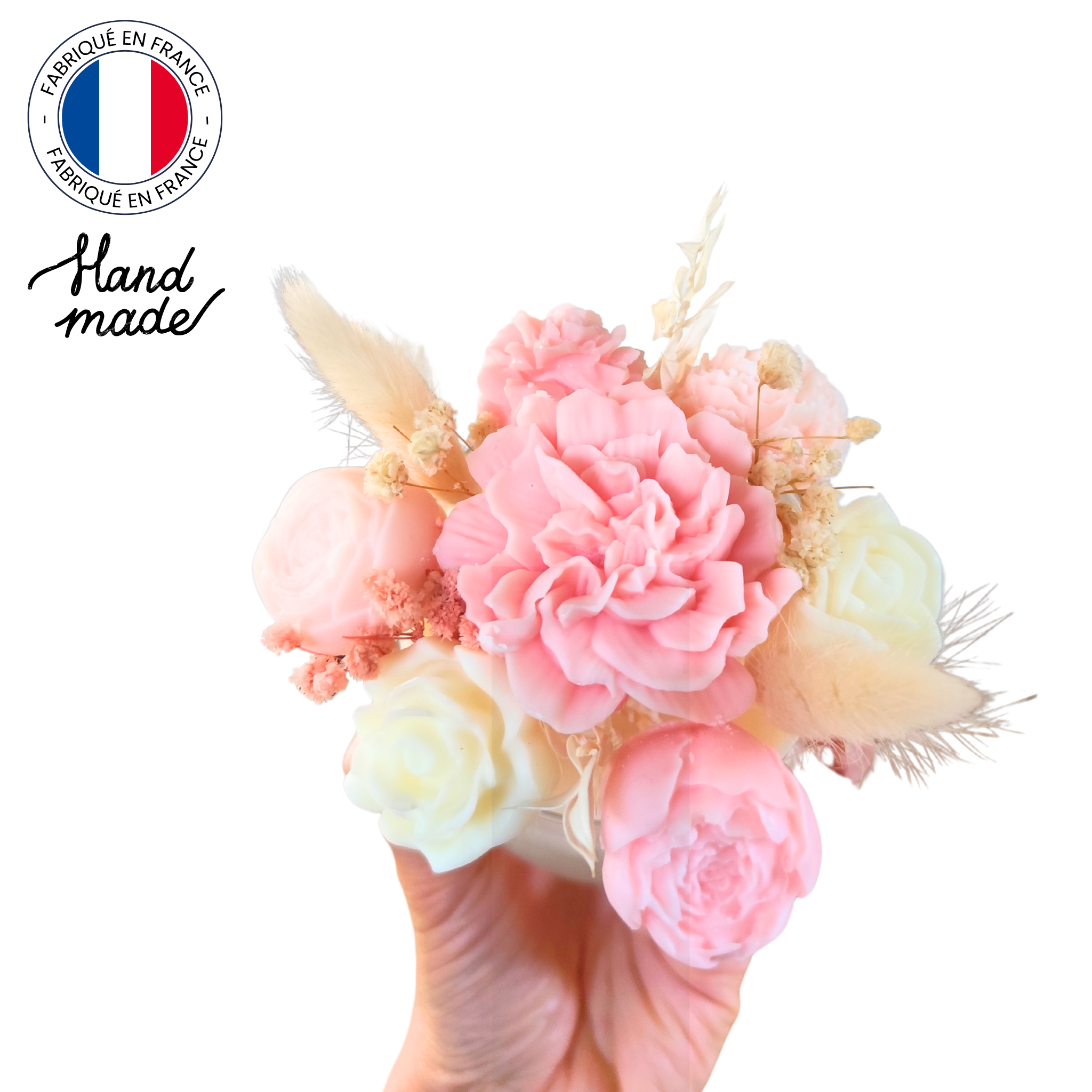 Blossom 1 - Bougie bouquet fleuri 7 fondants cire de soja parfum de Grasse sans CMR (3)