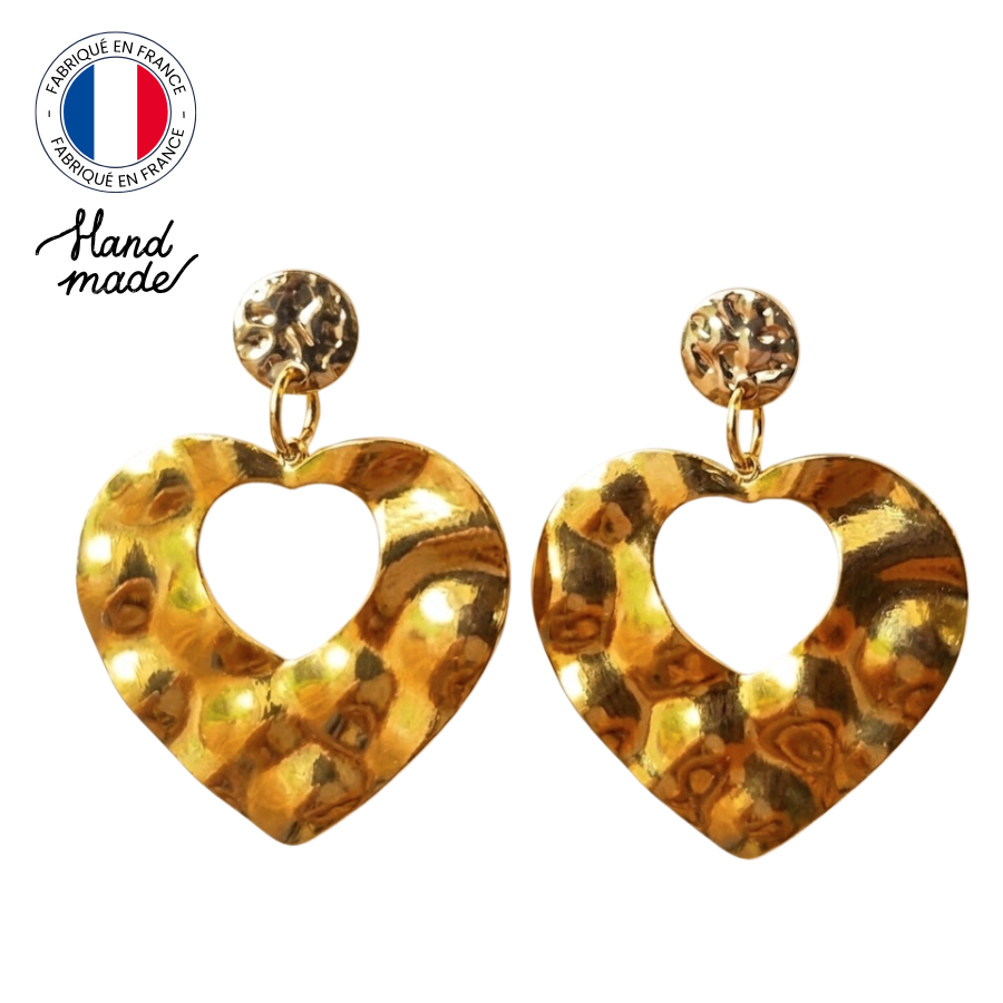 Boucles d'oreilles coeur en acier inoxydable (2)