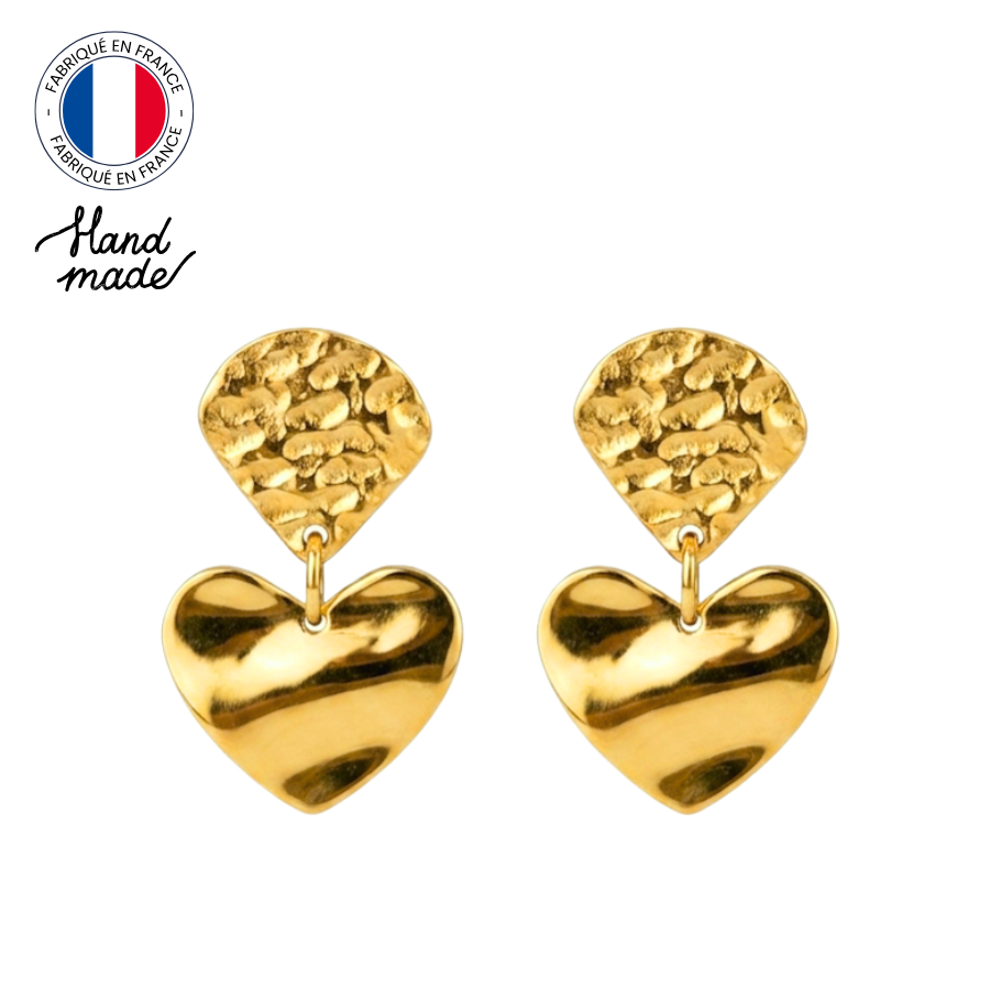 Boucles doreilles acier inoxydable en forme de petit coeur 2