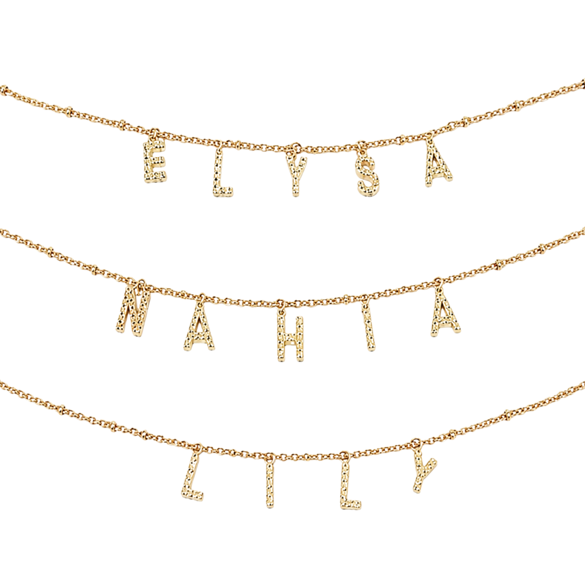 Collier personnalisable enfant - acier inoxydable lettres strass (2)
