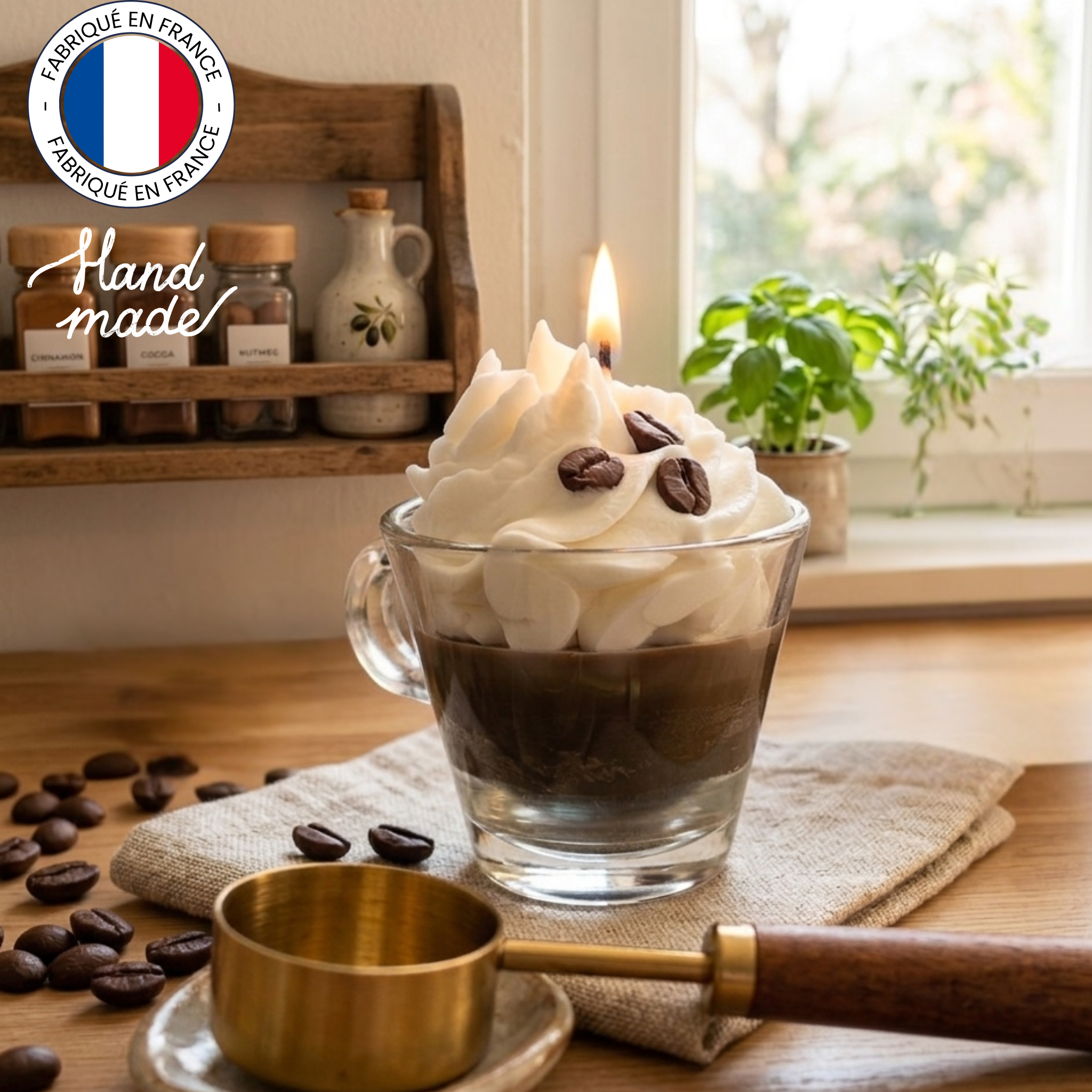 Bougie chantilly - Bougie Gourmande Expresso parfum café cire de soja