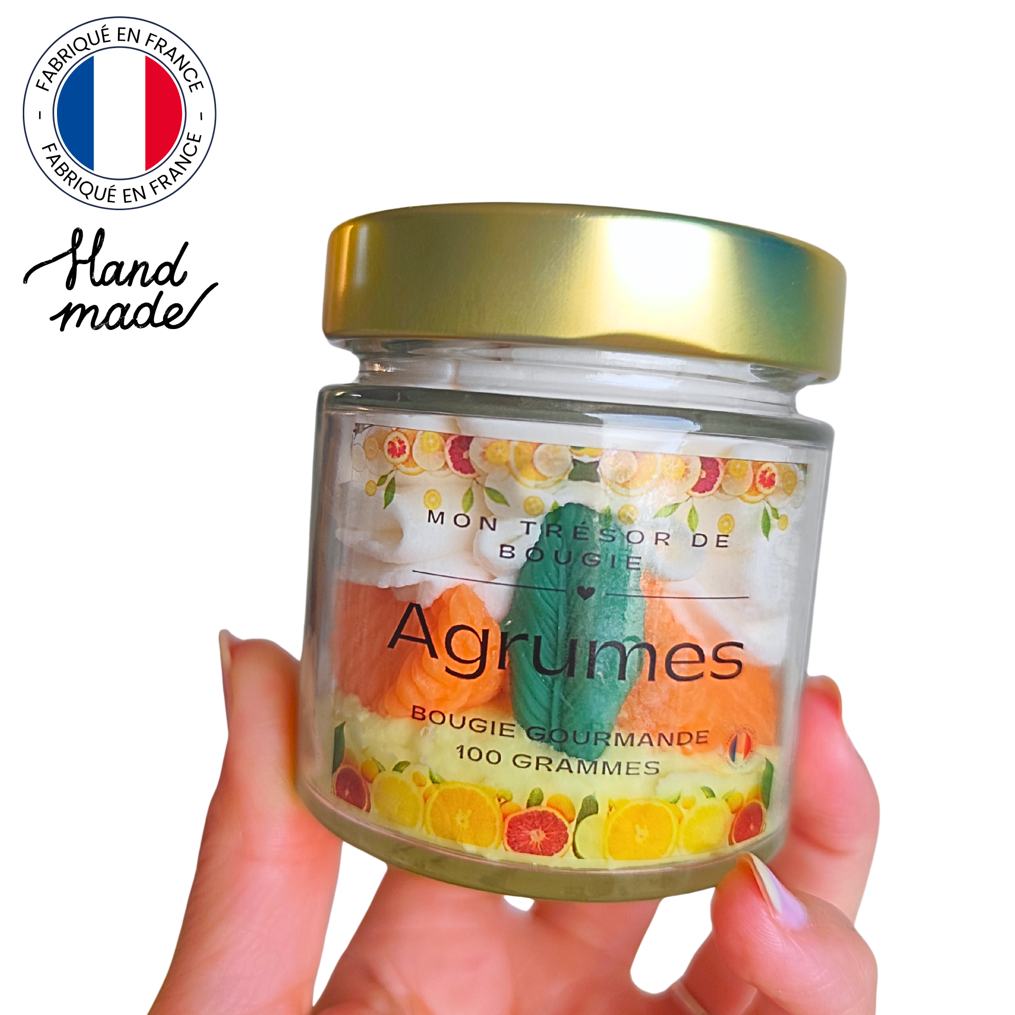Bougie chantilly - Bougie Gourmande parfum Agrumes (2)