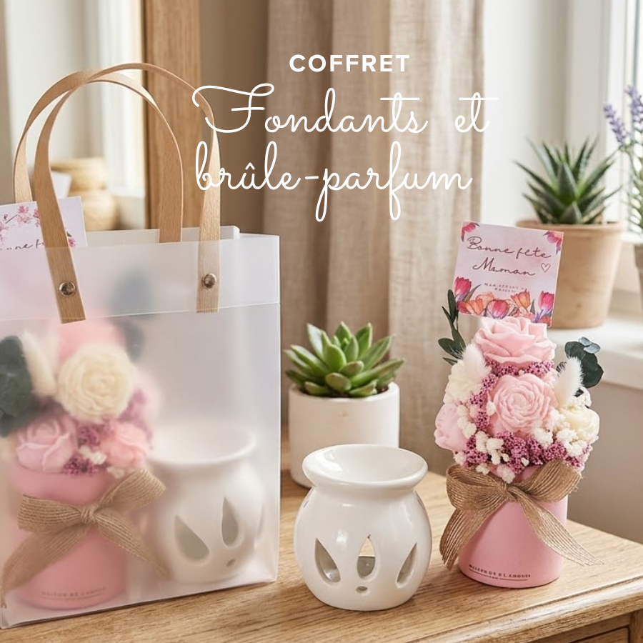 Coffret fondants - Bouquet fleurs en cire de soja - Fondants parfumés