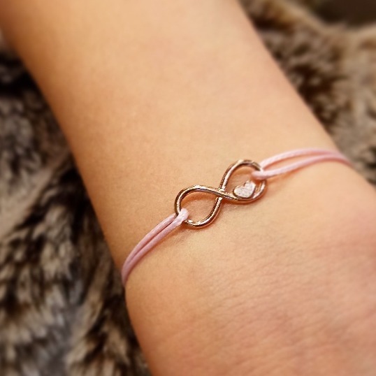Bracelet Infini et coeur or rose (1)