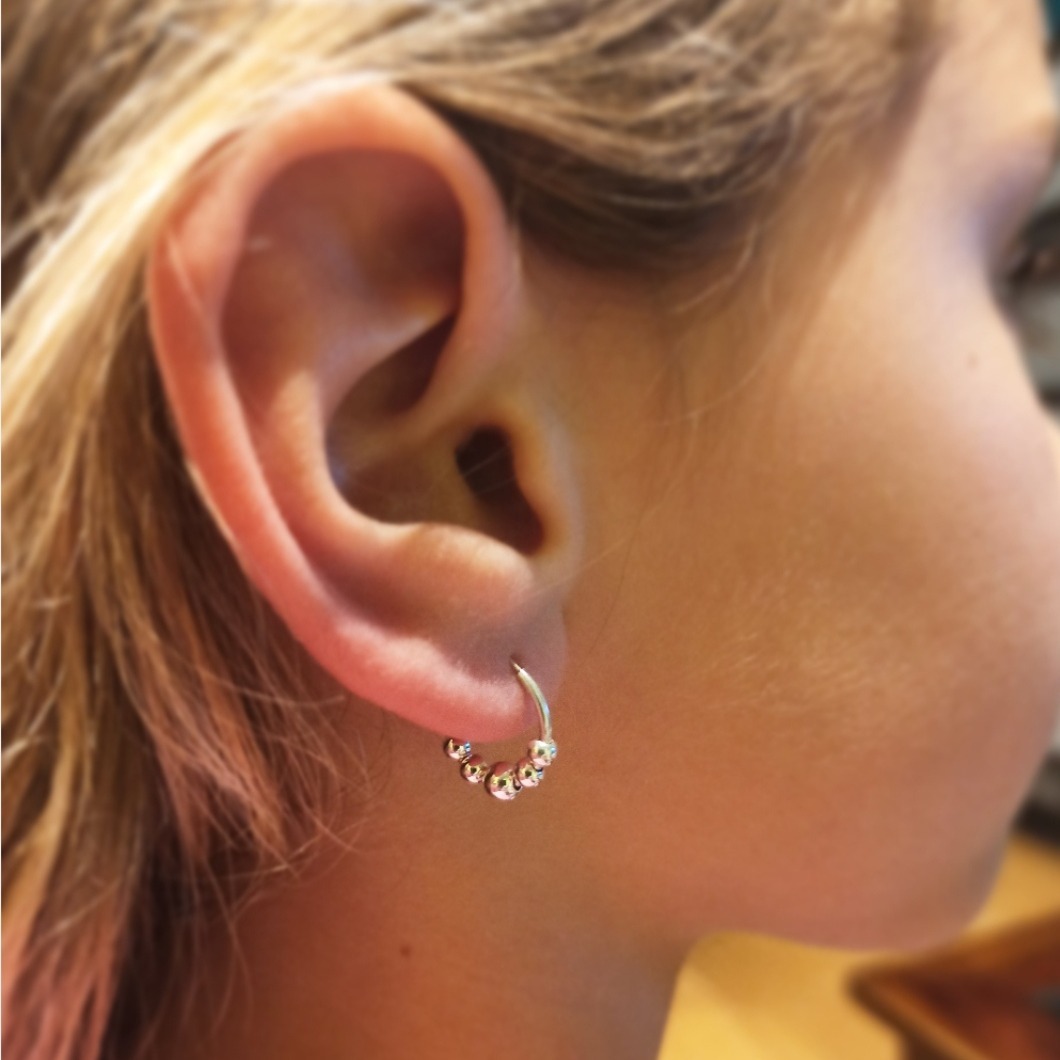 creoles 15 mm + perles