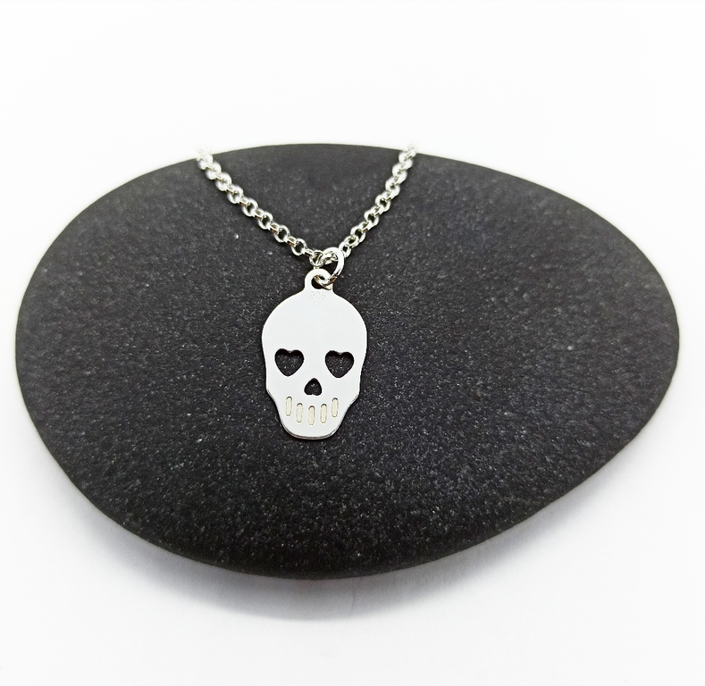 Collier tête de mort argent - Bougies + Bijoux/Femme Colliers - Mon