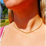 Collier personnalisable acier inoxydable doré et lettre