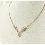 Collier tete de cerf or rose (1)