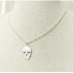 Collier tete de mort PM argent 925 (3)