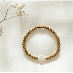 Bracelet hématites plaqué or et trèfle nacre blanc (2)
