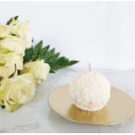 Bougie sculpturale boule de fleur de roses (2)