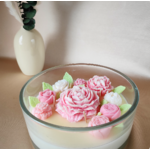 Bougie vase rond fleuri (3)