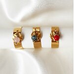Bague acier inoxydable pampille et perle