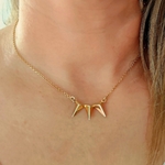 Collier AVA 3 piques en argent plaqué or (1)