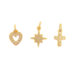 coeur, croix et étoile pour collier acier inoxydable personnalisable prénom