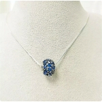 Collier maille serpent perle bleue