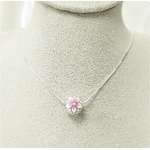 Collier maille serpent perle rose