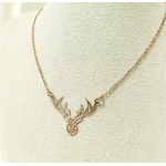 Collier tete de cerf or rose (1)