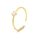 Bague coeur argent doré à lor fin