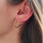 creoles 15mm et 20mm argent plaqué or