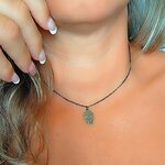 Collier pendentif tête de mort PM rhodié noir (2)