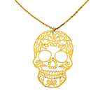 tete de mort mexicaine argent plaqué or