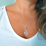Collier ethnique triangles argent