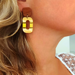 Boucles d'oreilles rectangles en acier inoxydable et en bois (1)