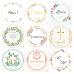 etiquettes bougies événements, mariage, baptême, anniversaire 1