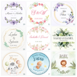 etiquettes bougies événements, mariage, baptême, anniversaire 2