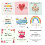 PDF - Étiquettes bougies remerciement maître, maîtresse, ATSEM