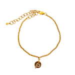 Bracelet personnalisable acier inoxydable medaille ronde et lettre strass