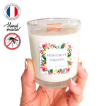 Bougie artisanale parfumée à la citronnelle et au géranium anti moustique