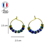 Créoles acier inoxydable pierres semi précieuses Lapis Lazuli (1)