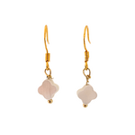 Boucles d'oreilles en argent plaqué or et tréfle en nacre (1)