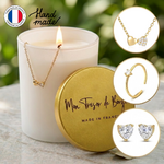Bougie bijou collection coeur argent plaqué or