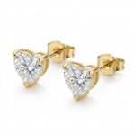 Boucles doreilles puces en forme de coeur argent plaqué or