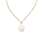 Collier en acier inoxydable et pendentif grosse perle deau douce (2)