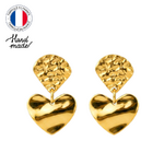 Boucles d'oreilles acier inoxydable en forme de petit coeur 2