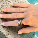 Bague acier inoxydable et breloque coeur en nacre (3)
