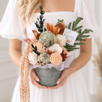 Bouquet fleurs de cire - Pot argile verte  (2)