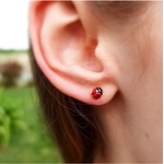 Boucles d'oreilles Coccinelles 9 carats
