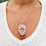 collier tete de mort mexicaine argent