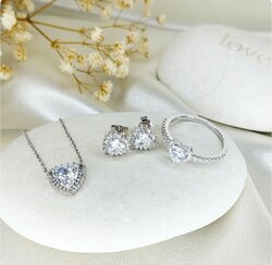 Bague En Argent 925 Et Zircons - Taille 52, Style Solitaire, Transparente, Neuf Sans Emballage (réf. 708690B B14)