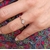 Bague chaine Swarovski or rose (2)