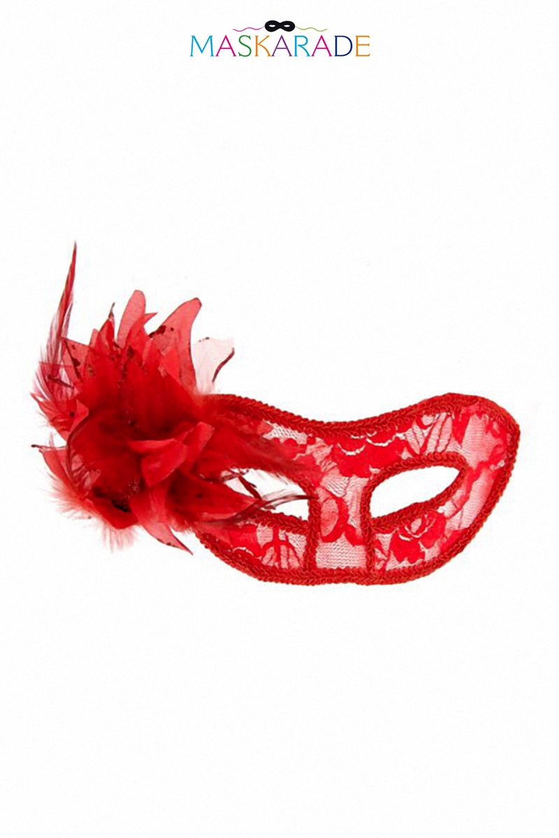 Masque Loup semi-rigide La Traviata - rouge