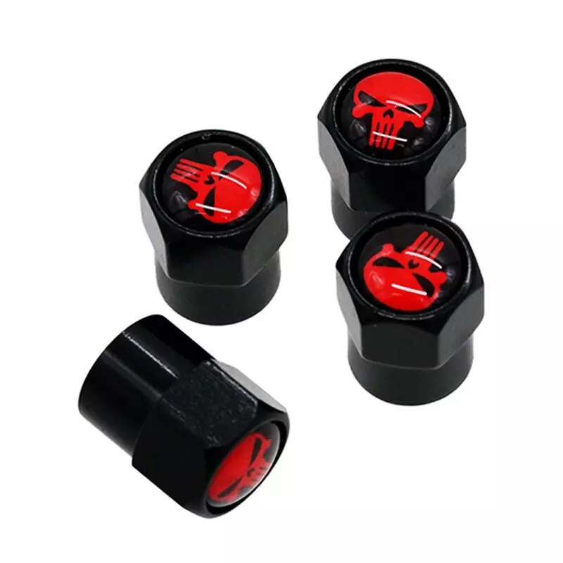 Bouchons de valve tête de mort rouge