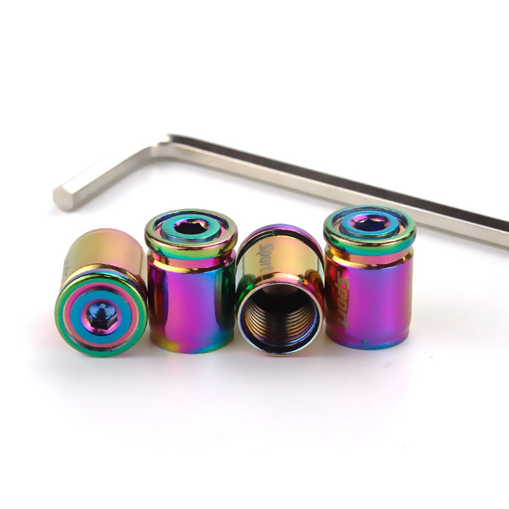 16 Bouchons De Valve De Pneus Fluo - Bleu Et Rouge - Universels Pour Voiture, SUV, Moto, Vélo - Visibles La Nuit