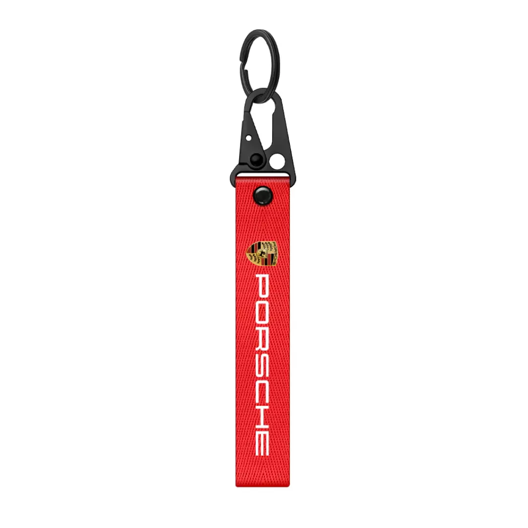 Porte-clés rouge en nylon pour Porsche