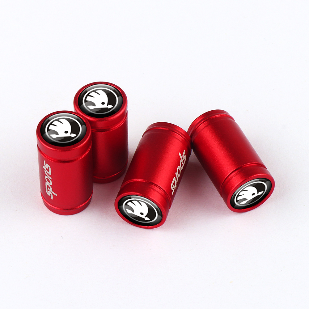 BOUCHON DE VALVE SPORT ROUGE POUR SKODA